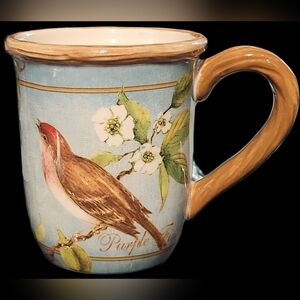 Certified International Purple Finch Coffee Tea Mug Susan Winget Birds Avian